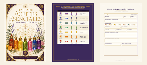 Tabla de Aceites Esenciales para Cromoterapia